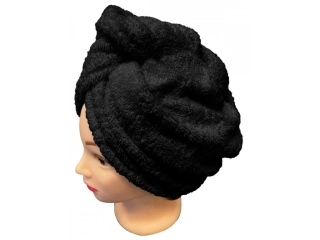 Rychleschnoucí froté turban na vlasy,černý 2 ks 