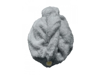 Rychleschnoucí froté turban na vlasy, světle šedý 2 ks